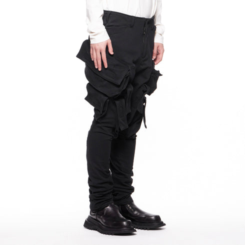 JULIUS 838PAM1 Black / Gasmask Cargo Sweat Pants